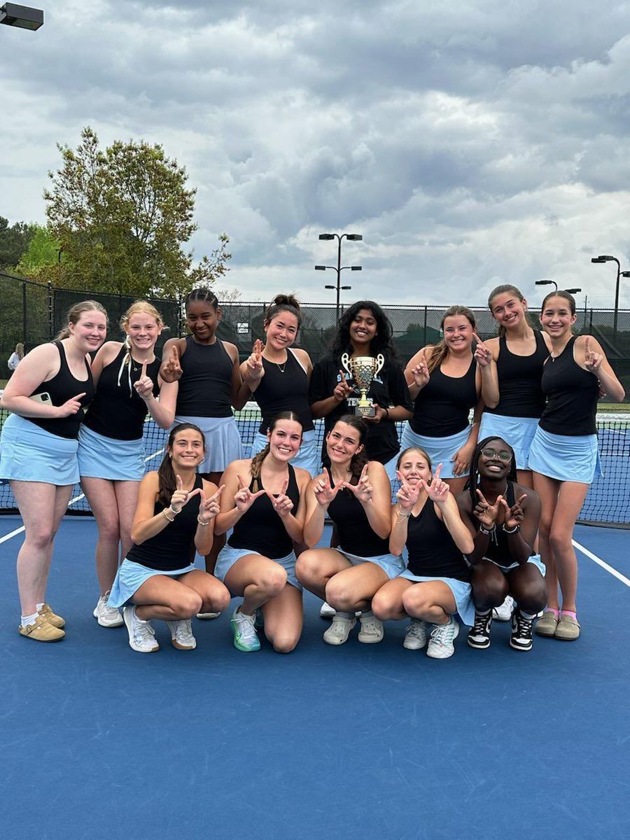 Girls tennis won the region 4-AAAA championship today! They’ll host the first round of the state playoffs! #SMPantherPride