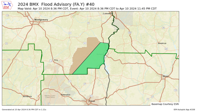 Flood Advisory for Barbour County until 11:45 PM CDT. #alwx