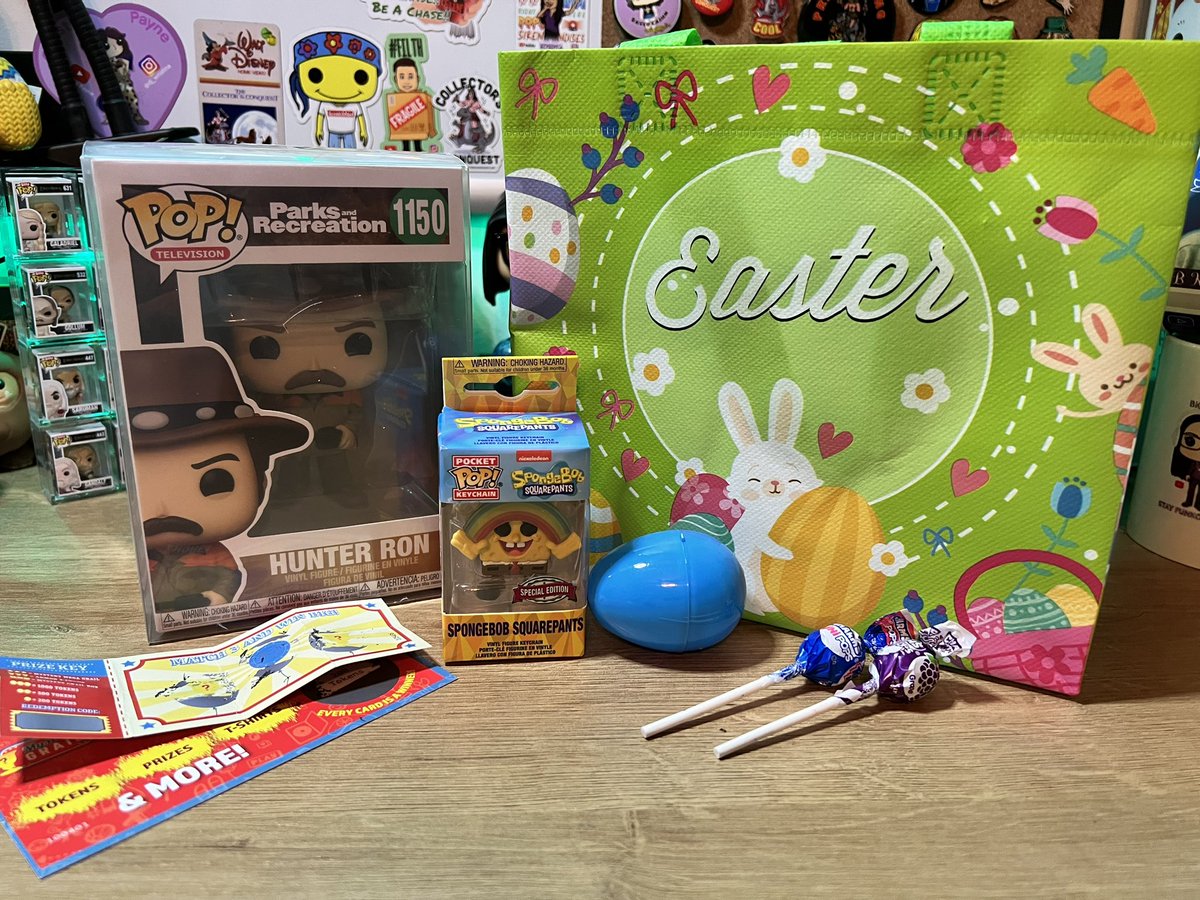 Here was my Mystery Grail Easter Basket @7BucksAPop - paid $22 ended with $26 ppg. I love SpongeBob and scored 400 tokens. Everyone check out @IrishWolf62 results too! #mysterygrail #7bap #funko #funkopop #funkofamily #funkocommunity #funkocollector #easterbasket