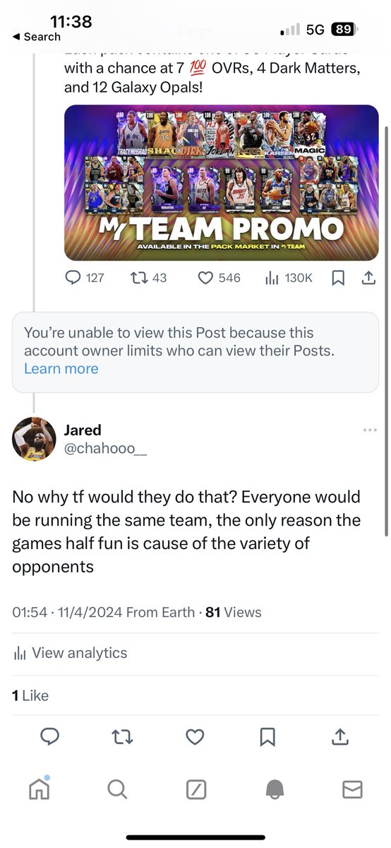 Miketythnn's tweet photo. @RayandolfoYT @NBA2KMyTEAM Get a load of this fucking pussy, blocked me cause i was logical https://t.co/4phW6eEeJ7