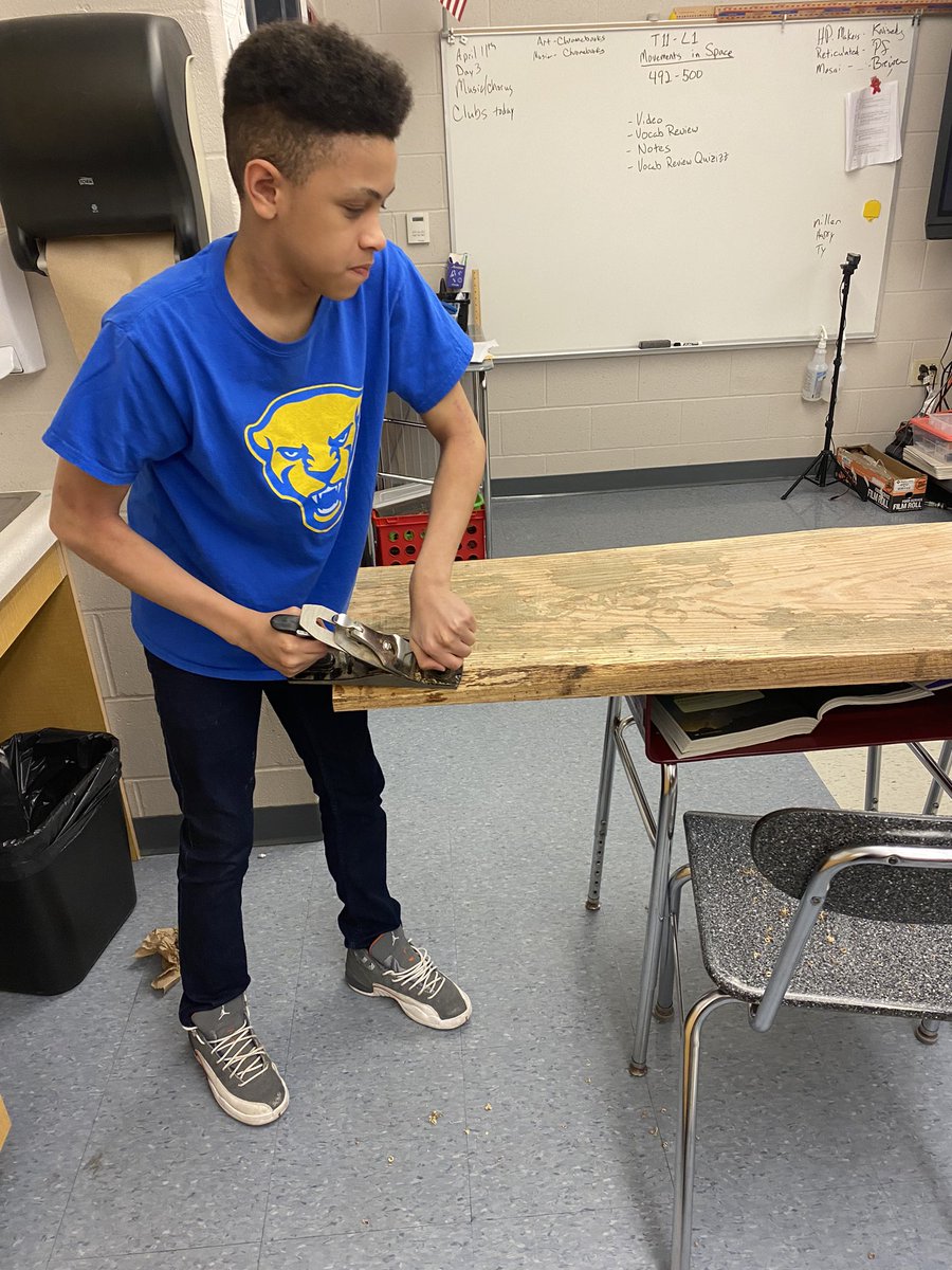 Special thanks to <a href="/HarborFreight/">Harbor Freight</a> and <a href="/Grizzly/">Grizzly Industrial</a> for sponsoring our intro to woodworking club. Students started to learn how to use some hand planes today!
