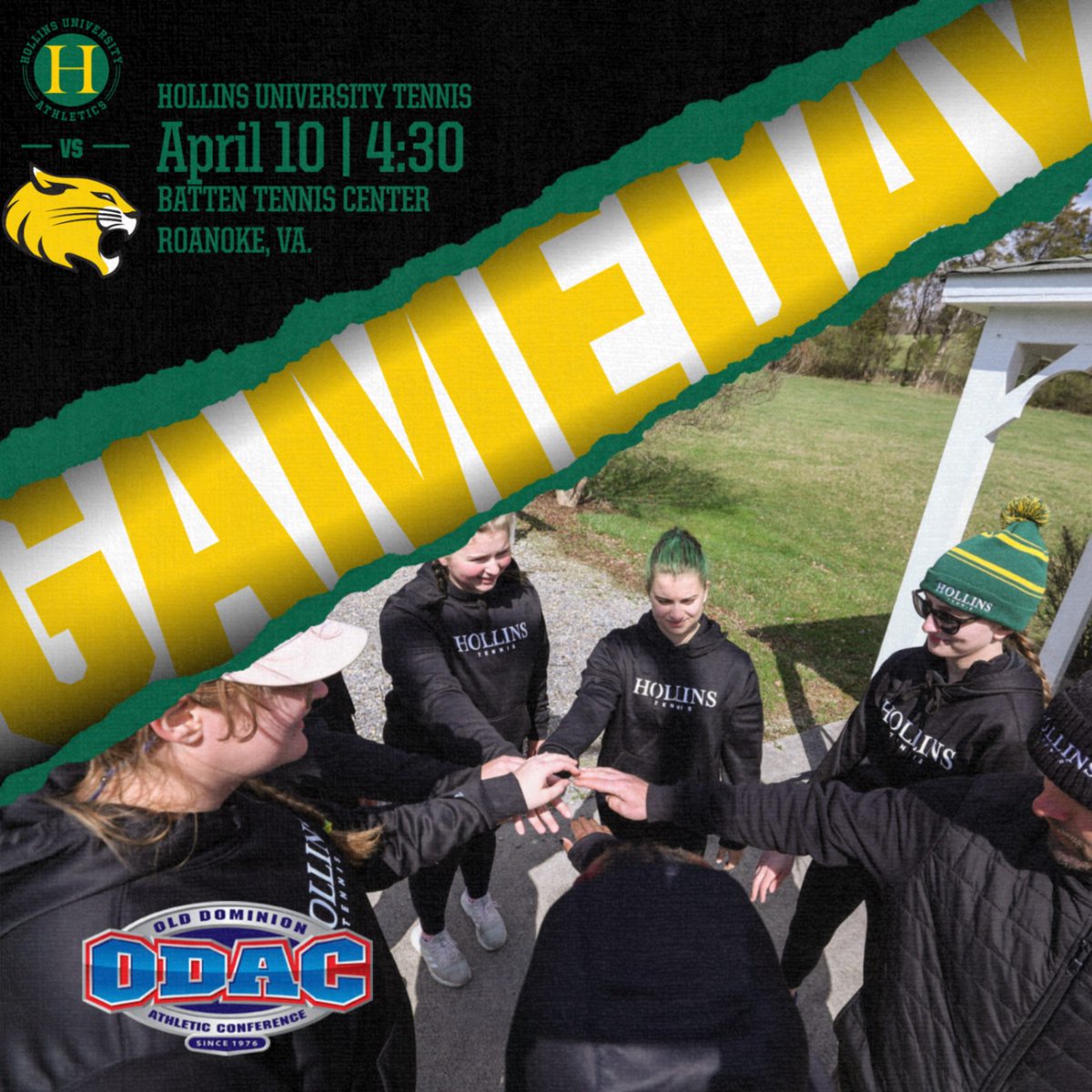 GAMEDAY for Hollins tennis as the host Randolph College at 4:30pm today at the Batten Tennis Center. #MyHollins