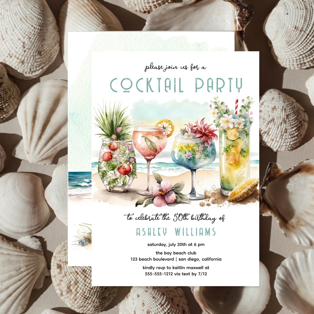Beach Tropical Cocktails 50th Birthday Party Invitation

zazzle.com/beach_tropical…

#50thbirthdayparty #50yearsold #cocktailparty #beachparty #girlsnightout #celebration #summerbirthday #tropicaldrinks #beach #ocean #hibiscus #zazzlemade #holidayheartsdesigns #holidayhearts