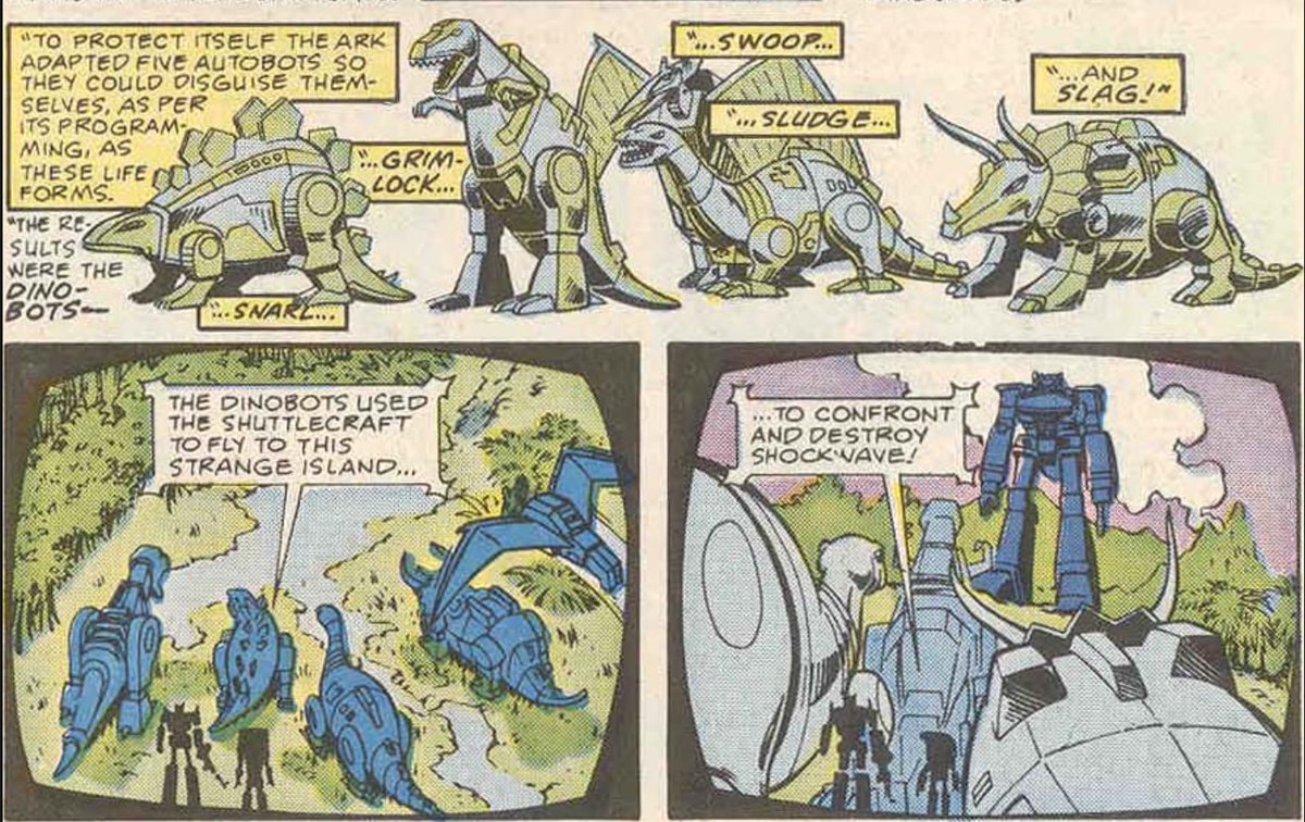 Issue #4 of the Transformers comic series is the 1st cameo appearance of the Dinobots.

#comicseries #comics #marvel #marvelcomics #easteregg #crossover #transformers #morethanmeetstheeye #dinobots