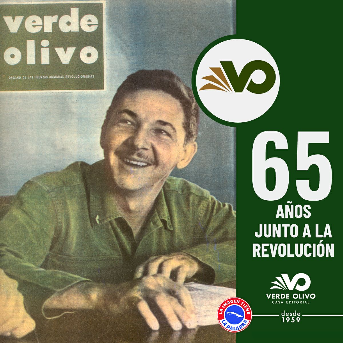 #Cuba 🇨🇺🇨🇺🇨🇺  
🗞 65 Aniversario de la Revista Verde Olivo
#JuntarYVencer
#AmigosDeFidel