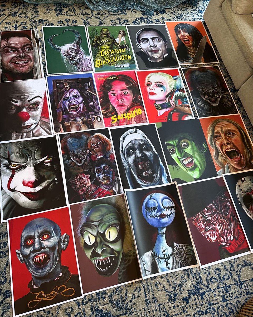 Getting ready for @SupanovaExpo this weekend!! It’s been a while!! Looking forward to seeing you all there!! 🥰🎉 #expo #horror #horrorart #supanova #art #artgallery #artist