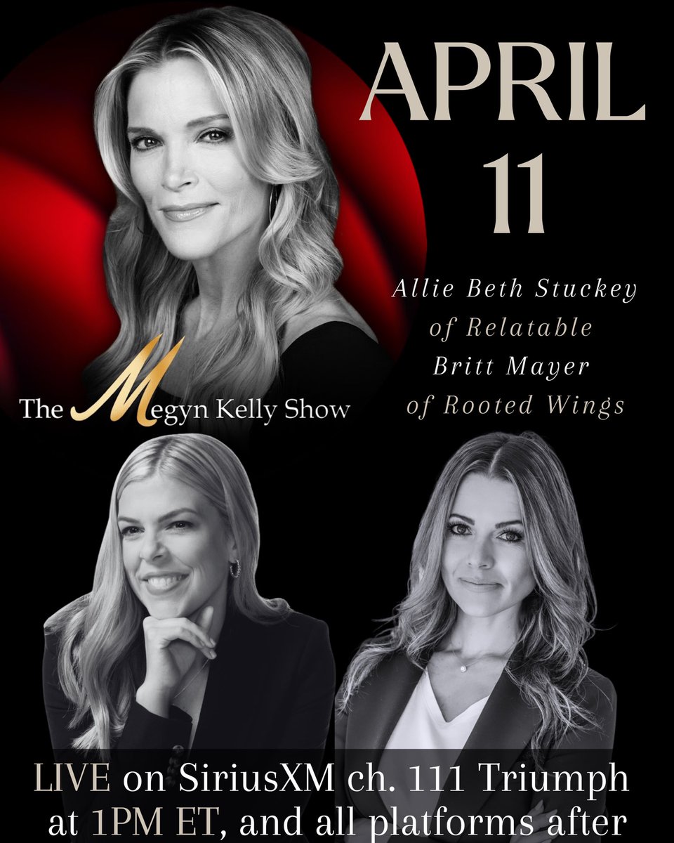 All the news you need to know. April 11 1pm ET. Tune in! @MegynKellyShow @conservmillen @BrittRooted