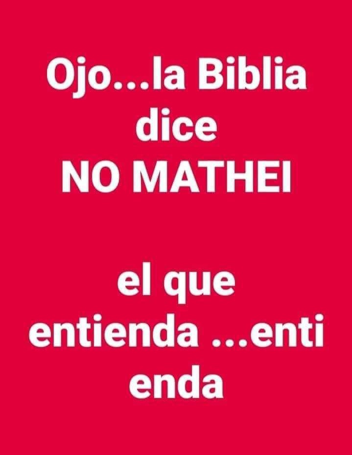 Si la biblia lo dice ... Na más que decir, caso cerrado ...
#CeroVotoParaLaDerecha 
#DerechaCorruptaYMiserable