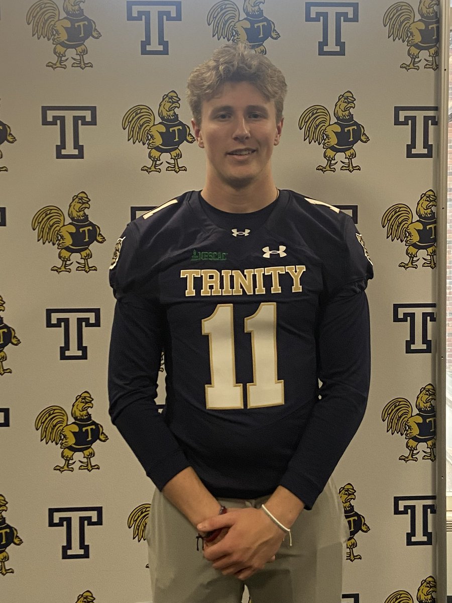 Had great time today @TrinCollFB with @HarrisonDeWitt2. Thank you for the invite @coachmelnitsky @CoachDevanney @_coachdwilliams @BelmontHillFB @CoachFucillo