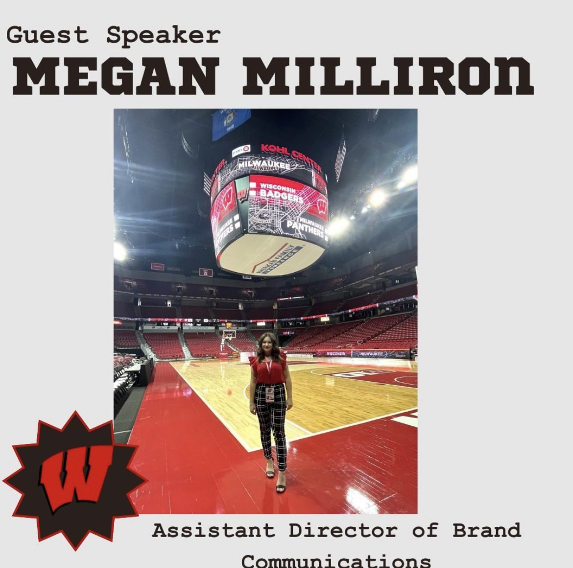 I’d like to thank Kali Mick and the University of Wisconsin chapter of the Association for Women in Sports Media for having me at their meeting tonight! So happy I could share my unique career path and sports knowledge to the future leaders in sports! Was a blast! #OnWisconsin