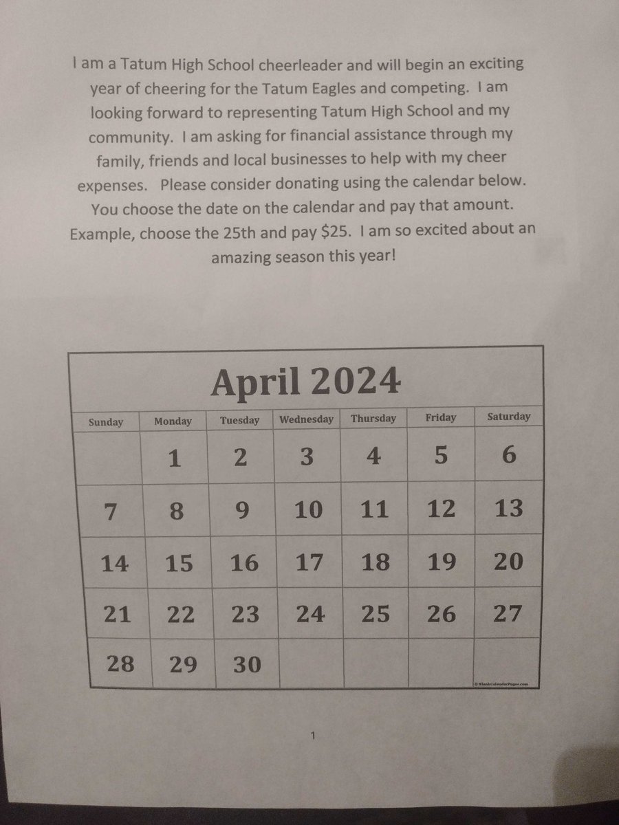 I am helping my baby sister raise money for her cheer trip to New York. The instructions are attached to the picture. Please attach cheer when you donate. Thank y'all in advance much love #cheerbubba 
Cashapp-Jachais10
Zelle-jachaisjenkins39@icloud.com