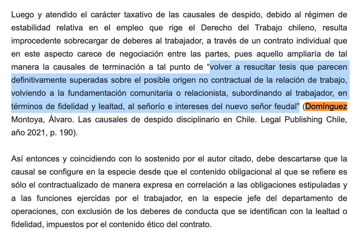 alvardominguez's tweet photo. Sobre el contenido ético del contrato de trabajo y el despido. Sentencia 1º JLT de Santiago. RIT O-4910-2023. 9 de abril de 2024 https://t.co/xVZmwt9XLl