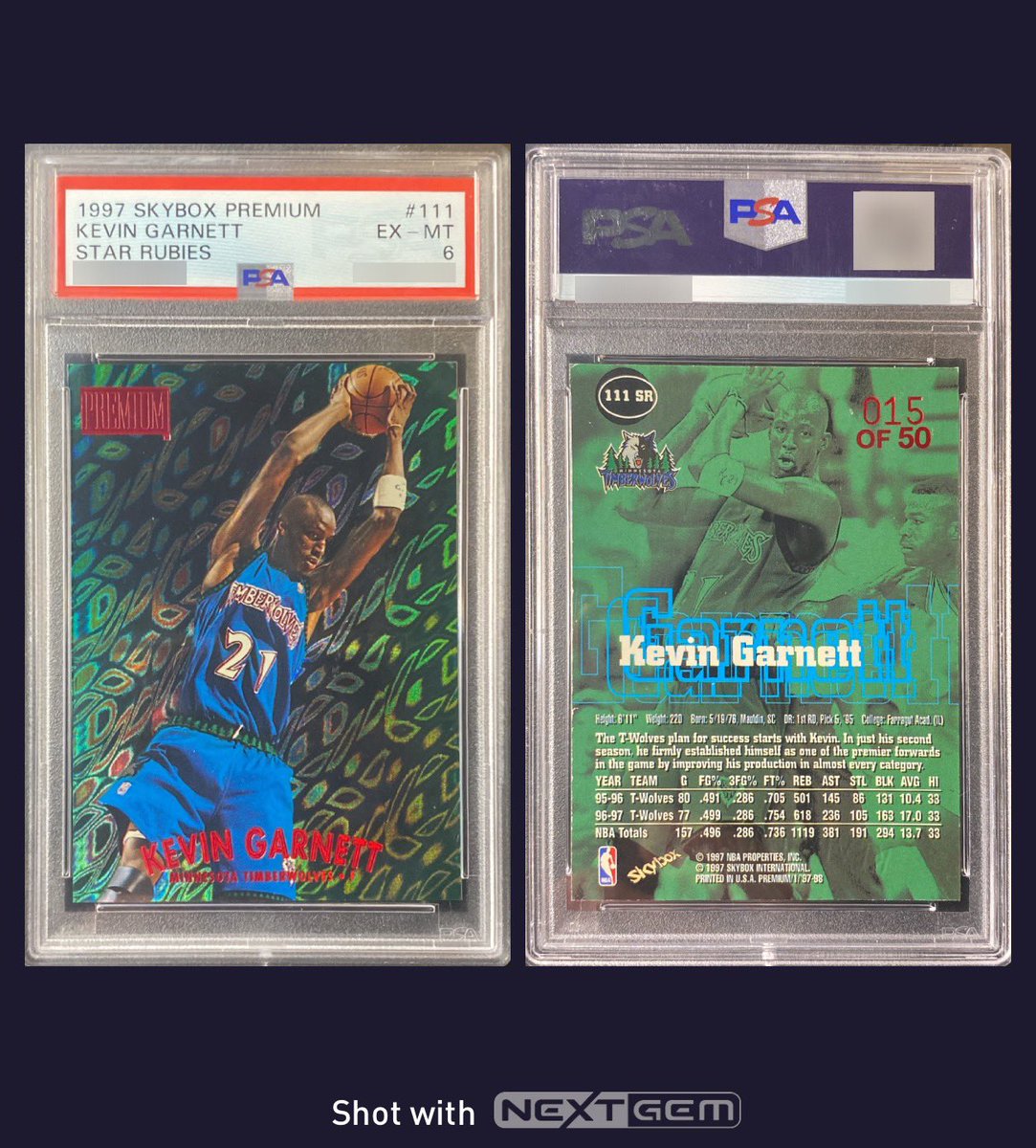 ryryweber1's tweet photo. @roroweber1 @CardPurchaser This one took a long time to find…

KEVIN GARNETT
1997 SKYBOX PREMIUM
STAR RUBIES #111
/50 https://t.co/Hon6NQiajL