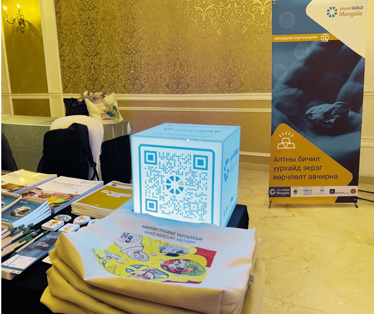 Mongolian Jewelry and Metal Forum launching. @planetGOLD_org Mongolia displaying sector-specific policy briefs and other knowledge products.We trying to distribute digital versions of products over paper-based materials to contribute to environment's sustainability@artisanal_gold