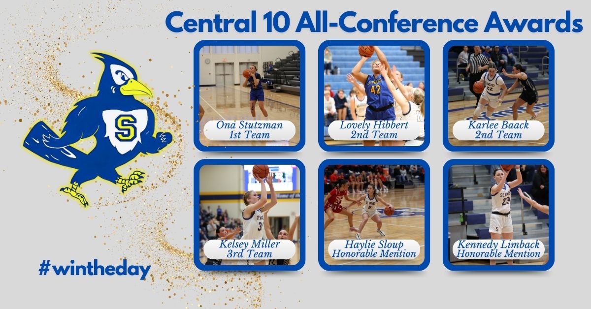Congrats to the following girls basketball All-Conference nominees: Ona Stutzman (1st Team), Lovely Hibbert (2nd Team), Karlee Baack (2nd Team), Kelsey Miller (3rd Team), Haylie Sloup, (Honorable Mention), and Kennedy Limback (Honorable Mention) #sewardjays