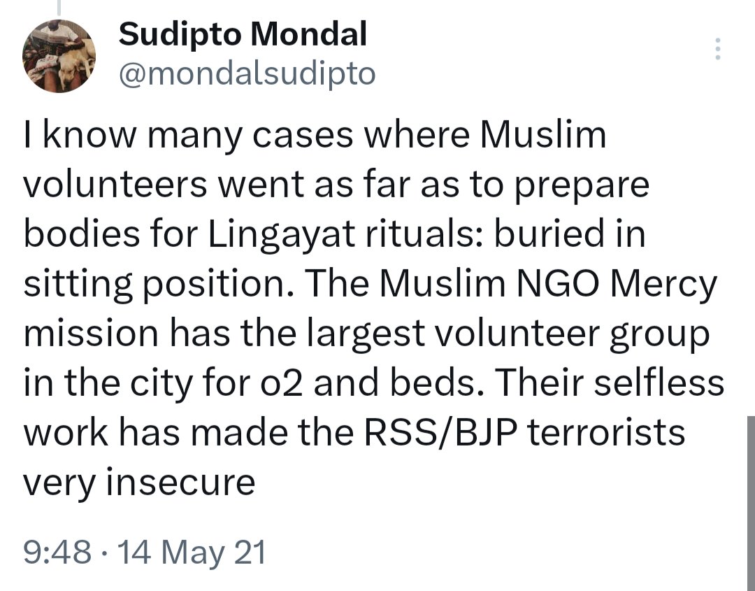 Here's what Muslims did & what Tejasvi Surya did. Now he has the gall to beg for votes for the great work done during the pandemic. He doesn't want to remember but the city remembers. I hope Bangalore South votes for humanity & not such hate mongers.