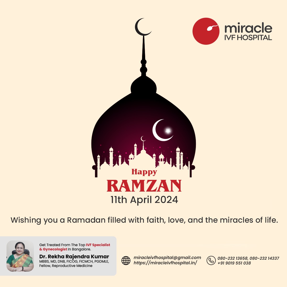 miracle_ivf's tweet photo. May this Ramadan overflow with the blessings of faith, the warmth of love, and the miracles of life. Wishing you a joyous and spiritually enriching Ramadan!

 #Ramadanmiracles #ramzanmubarak2024 #ramzan2024 #miracleivfhospital #drrekharajendrakumar https://t.co/2H0qVYTCDf