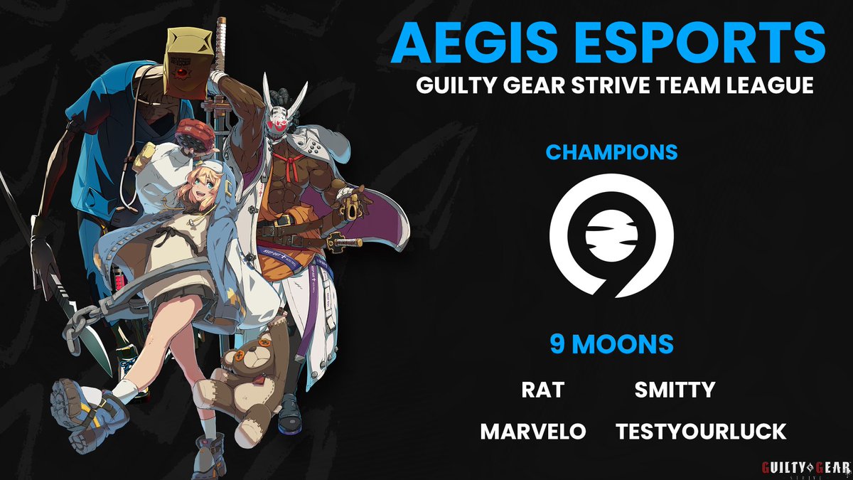 After 6 weeks of absolutely insane matches, the Guilty Gear Strive Team League has officially ended! Please Welcome your Season 1 Champions @9Moonsgaming #STRIVE #GuiltyGear