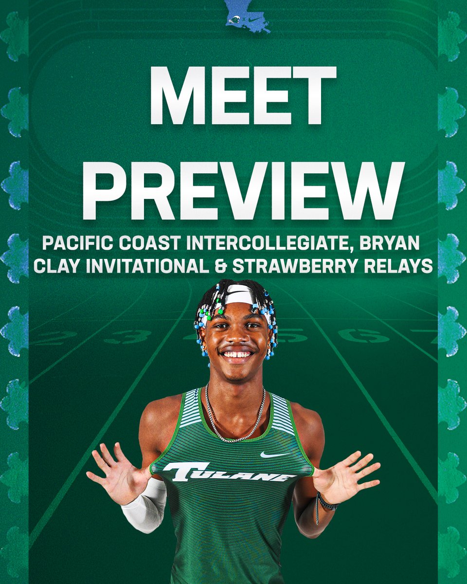 Meet Preview: #GreenwaveXCTF at multiple meets in California and the Strawberry Relays this week.

bit.ly/2324TF_Preview…

#RollWave 🌊 | #RunWave 👟| #SetTheStandard 📈| #NOLAsTeam