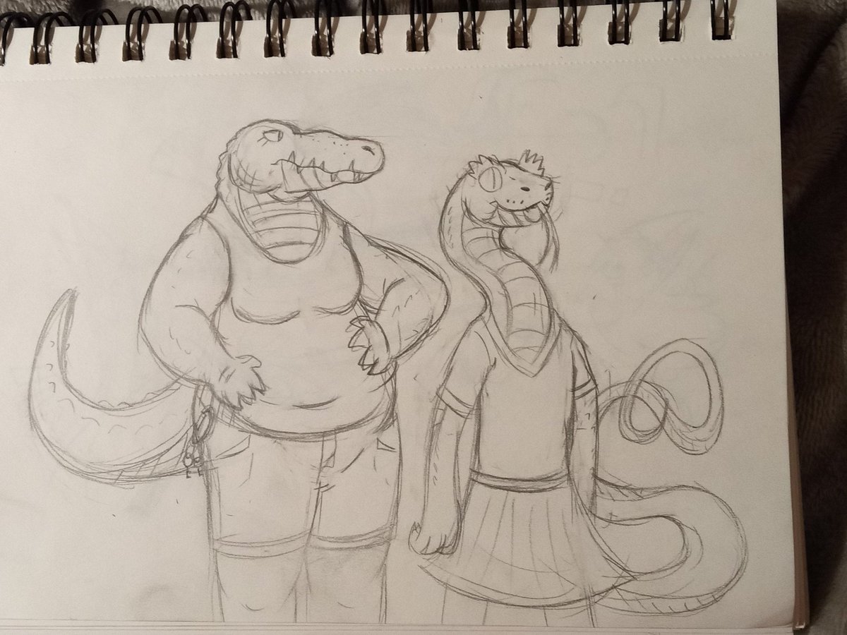 Trying to get out of an Art Funk and ended up with these lovely ladies 🐊🐍