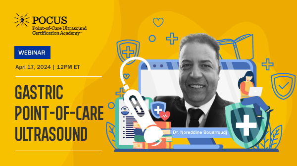 Mark your calendar for April 17th at 12pm ET and join us for a free #POCUS webinar. Dr. Noreddine Bouarroudj will present the principles and indications of point-of-care gastric ultrasound, including how to assess gastric volume. Register now 👉 bit.ly/4cEwPfk