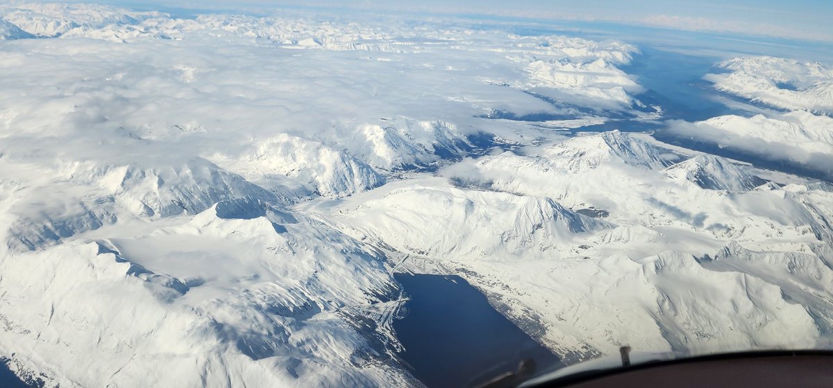 kclepley's tweet photo. The #Wittifourarrival takes us over #Whittier (A), just north of #PortageGlacier (B), then over #TurnagainArm (C) taking us past #Anchorageinternational before making a 180 degree turn to land. https://t.co/dc5VsOJwj5