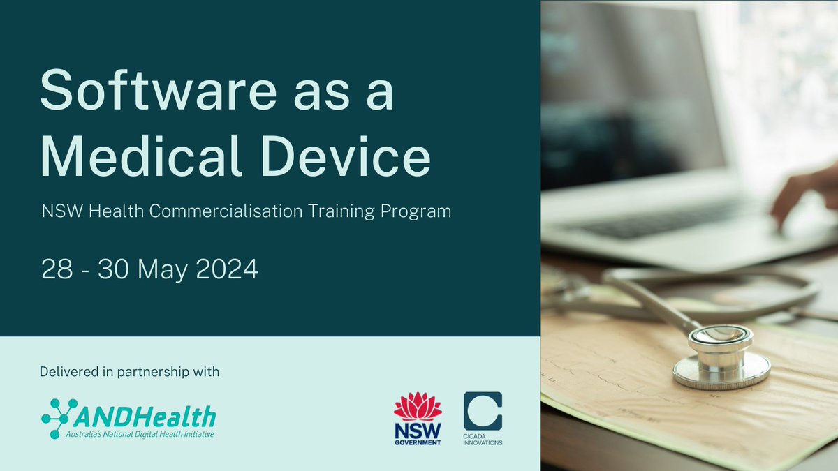 📣Attention #DigitalHealth innovator & disruptor — apply to our FREE Software as a Medical Device specialisation course, part of the @NSWHealth Commercialisation Training Program. Learn from experts @ANDHealthAU how to skyrocket your business. hubs.li/Q02k-l110