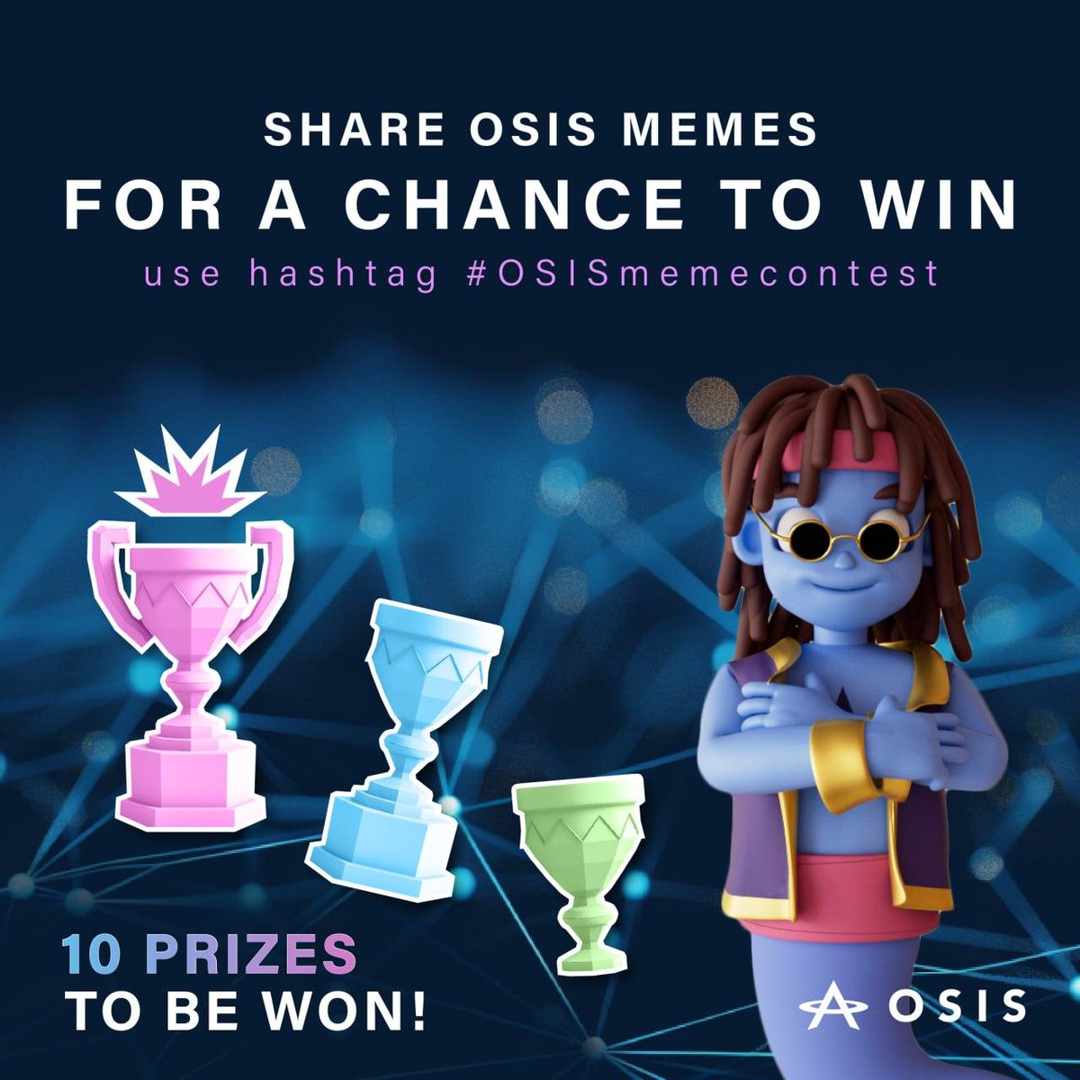 SHARE YOUR OSIS MEMES TO WIN $2500 in $OSIS 
app.galxe.com/quest/2dJx872j…

HOW TO ENTER:

1. Create & tweet a meme about OSIS 
2. Tag @osis_world + hashtag #OSISmemeContest #OSIS to enter.
3. ⁠Share your Meme in this comments section
4. Complete #GALXE Quest

REWARD TIERS:
1st: $700…