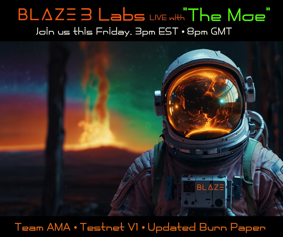 Full Debrief LIVE with The @GenuineRealMoe and Blaze 3 Labs this coming Friday. 

3 pm EST.
8 pm GMT.

$Blaze #TitanBlaze $ETH #Ethereum #DeFi  #Blockchain #DLT #Digitalassets @inkayknows @JoeParys @TheVerse369 @BartertownC @KindnessCrypto @invest_answers @IvanOnTech