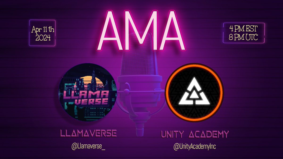 Join us for an AMA with the brilliant team from @UnityAcademyInc