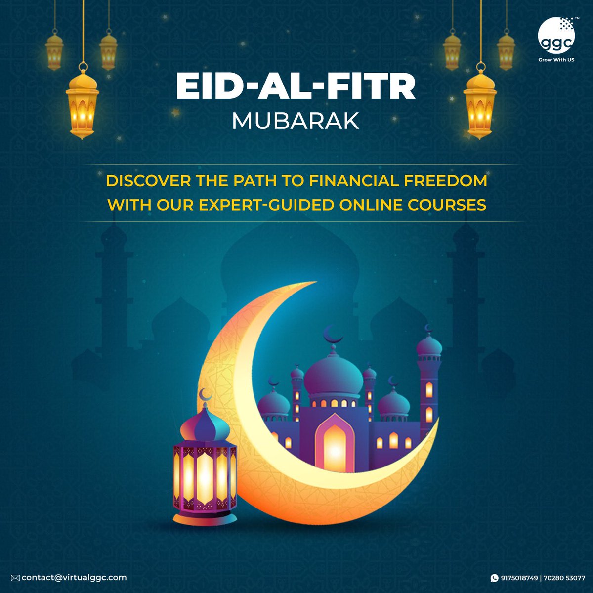Let GGC PTA's online finance courses be your guiding light towards your financial empowerment, this Eid-al-Fitr 🌙, For more info, visit ggcpta.com.
#virtualggc #EidAlFitr #FinancialEmpowerment 
#GGCPTA #FinanceEducation #InvestInYourself #LearnFinance