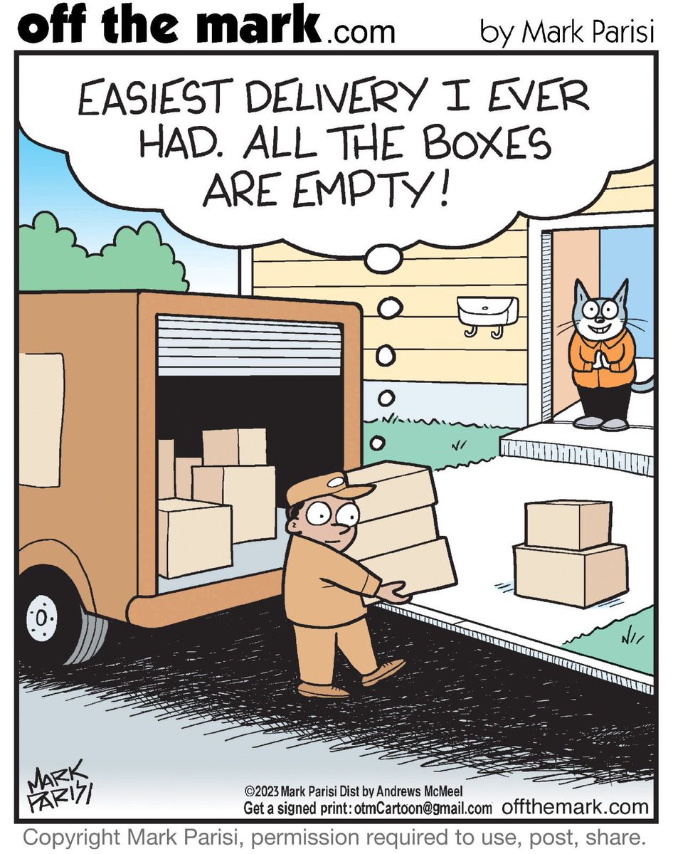 Cat toy delivery 📦 #cats @OffTheMarkComic