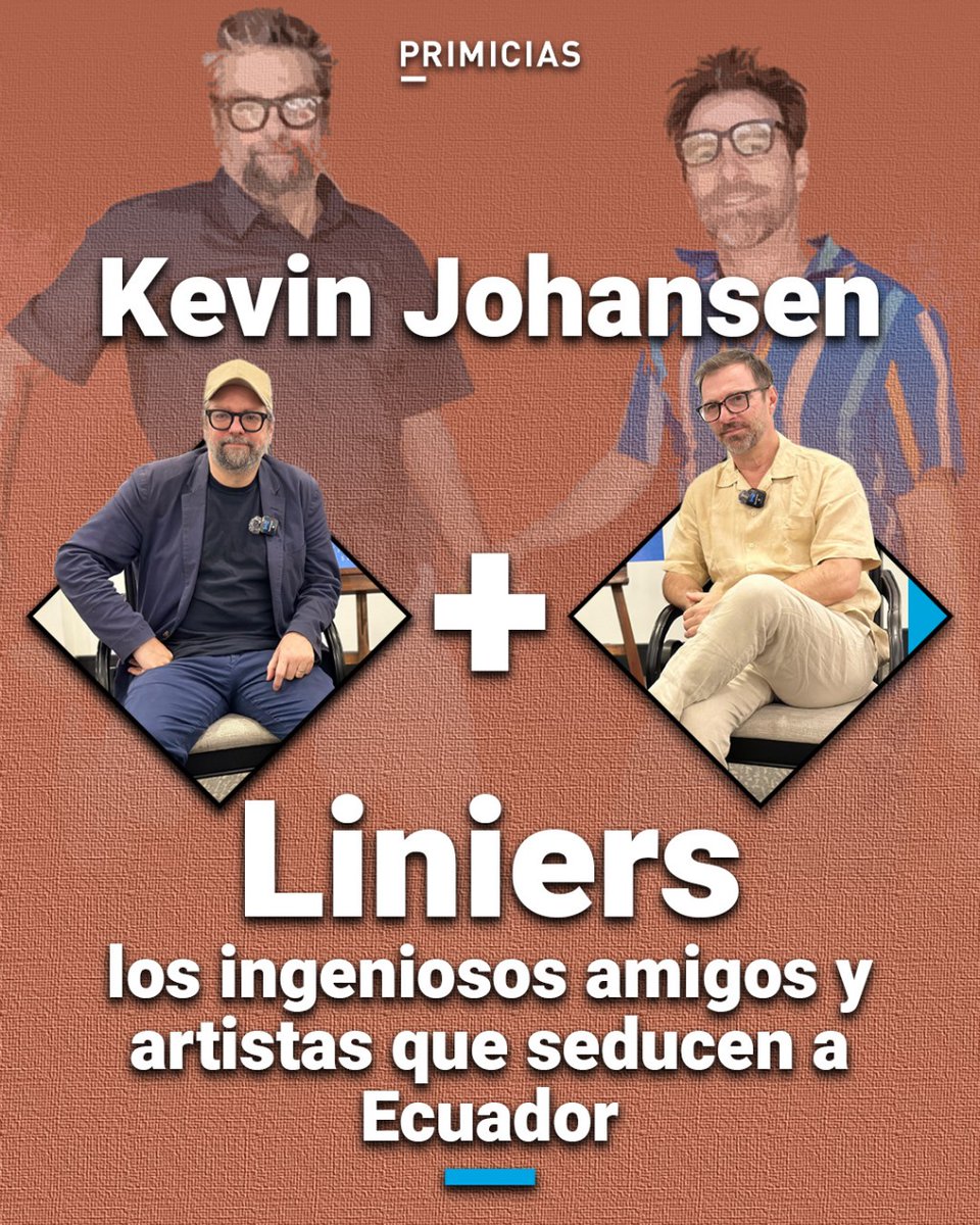 Primicias's tweet photo. #VIDEO | El cantante Kevin Johansen y el caricaturista Liniers se presentan en Quito y Guayaquil. Antes, muestran su genialidad en una entrevista llena de risas. https://t.co/mVcrXIuRH8 https://t.co/8NYlI8vF4p