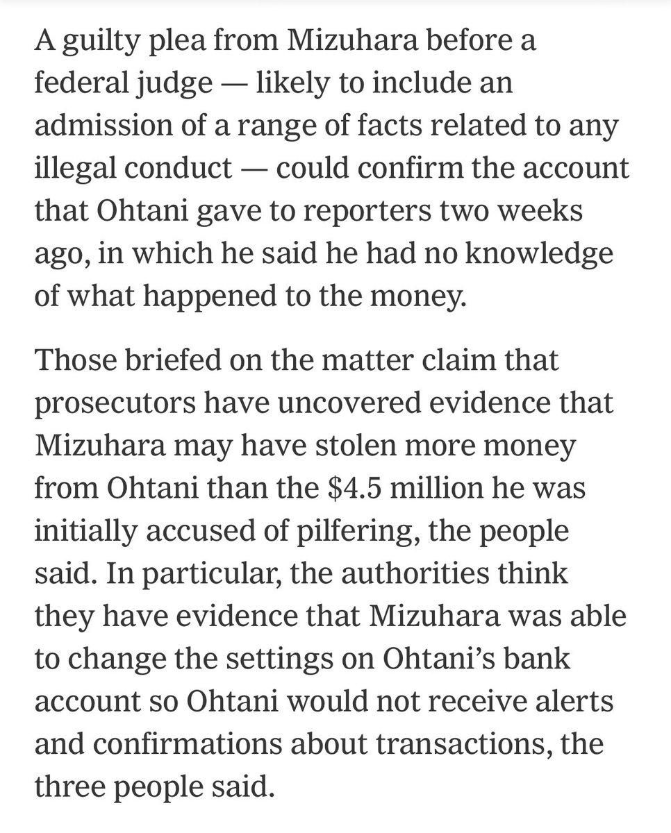 Feel awful for Ohtani here. Not only an immense breach of trust, but also a damaging smear of his reputation while trying to cover it up. nytimes.com/2024/04/10/bus…