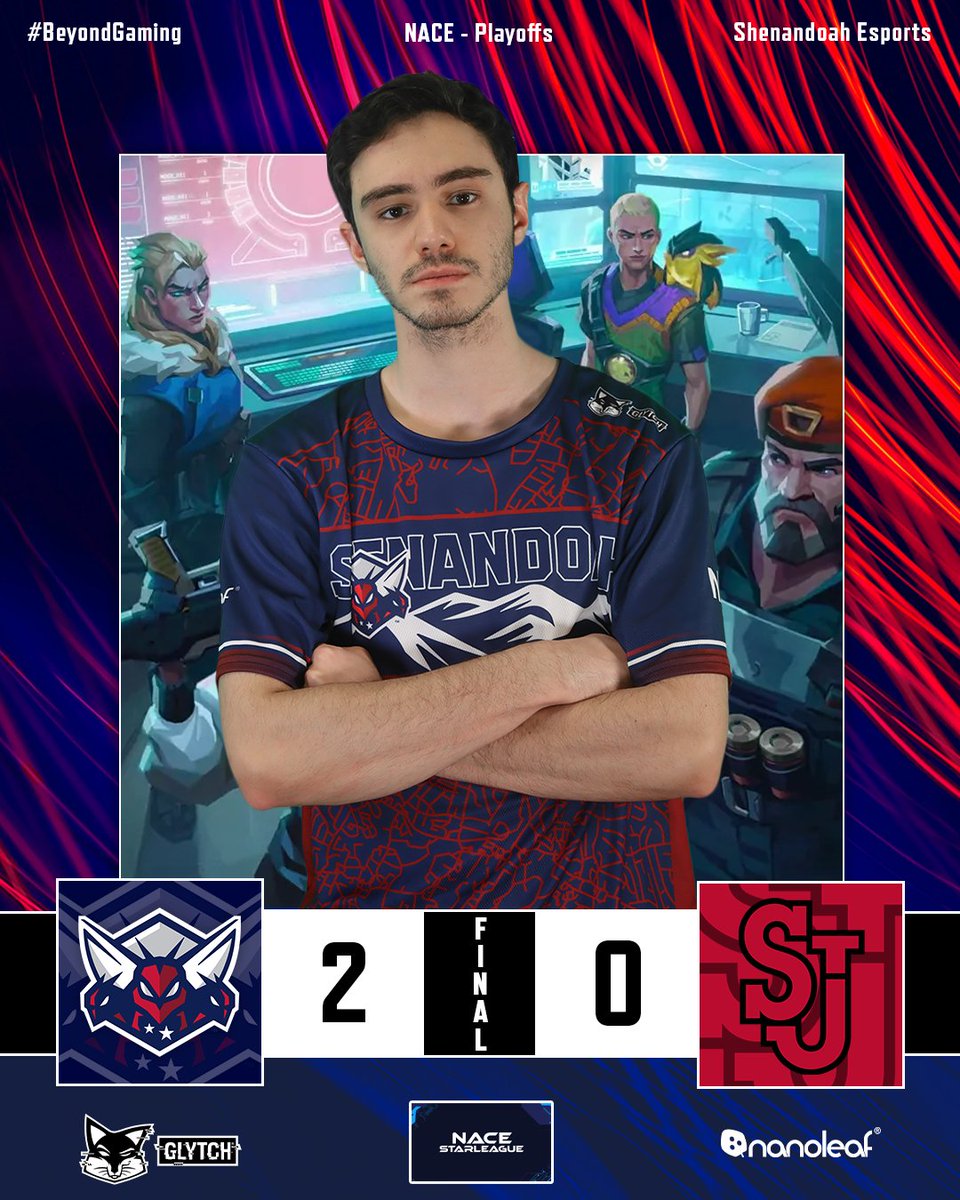 ShenUesports's tweet photo. Divisional Finals appearance locked in🔒

#suVAL advance in the @nacestarleague Varsity Plus Playoffs!

#SUwin | #BeyondGaming https://t.co/aPBRQXPsOc