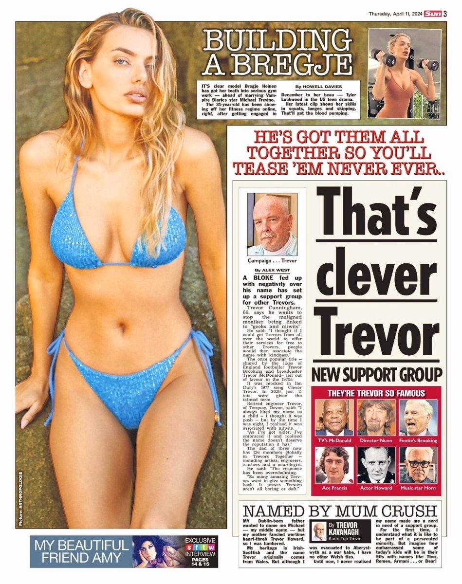 Page 3 - Thursday 11th April 2024

@laurenlouise228 
@HeinenBregje
 
#page3 #dailystar #thesun #newspaper