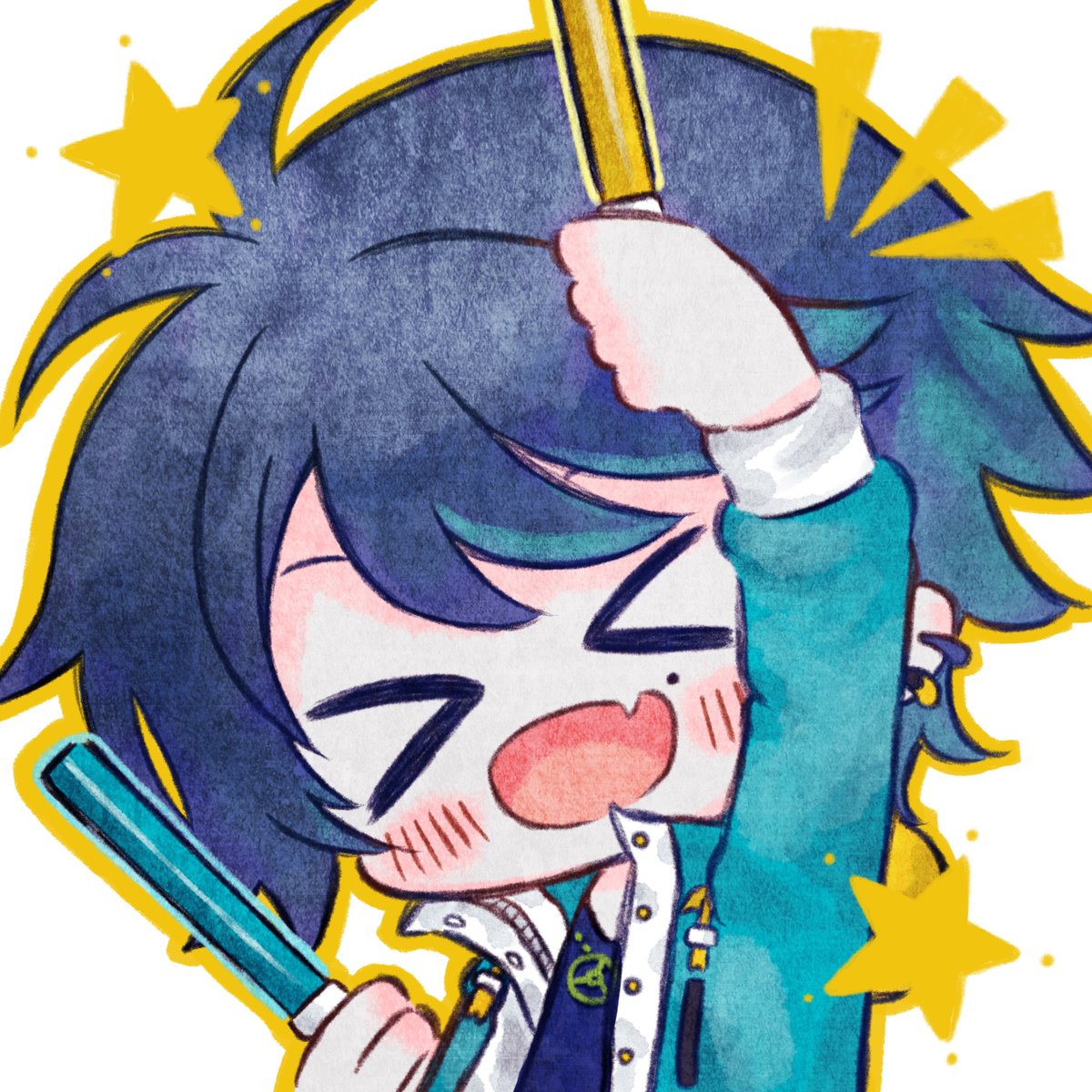 「skeb納品しました!アイコンやスタンプに使えるようにとオマケも描かせて頂きまし」|こつばめ🐦維新極のイラスト