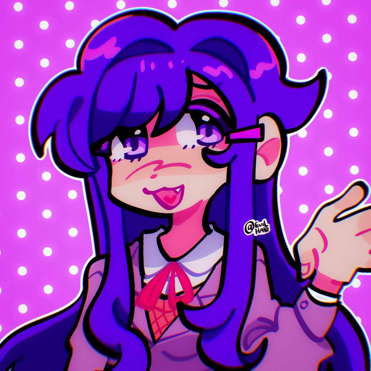 I am once again drawing Yuri from DDLC for the 456th time as if she’s my favorite