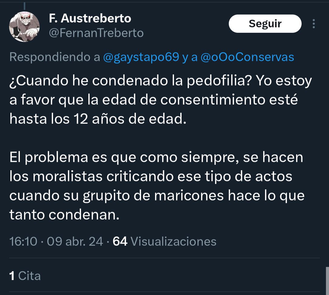 ¿Tu mayor problema conmigo son mis uñas? Pues qué huevos de un pedófilo creyendo que eso es peor que tu enfermedad mental que tanto presumes.