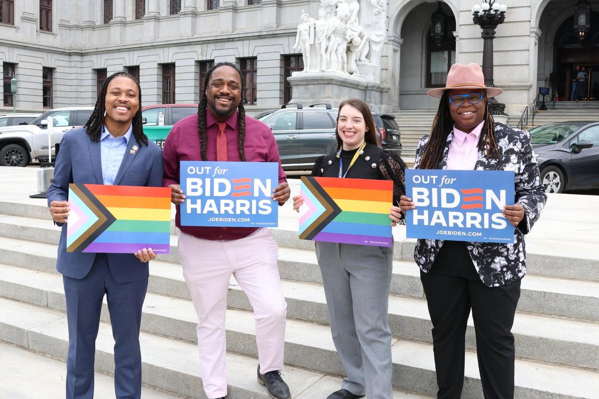 From Philly to Pittsburgh and everywhere in between, Pennsylvania is #OutForBiden! We stand proudly with @JoeBiden & @KamalaHarris for LGBTQ+ justice and equality. ❤️🧡💛💙💚💜🤎🖤