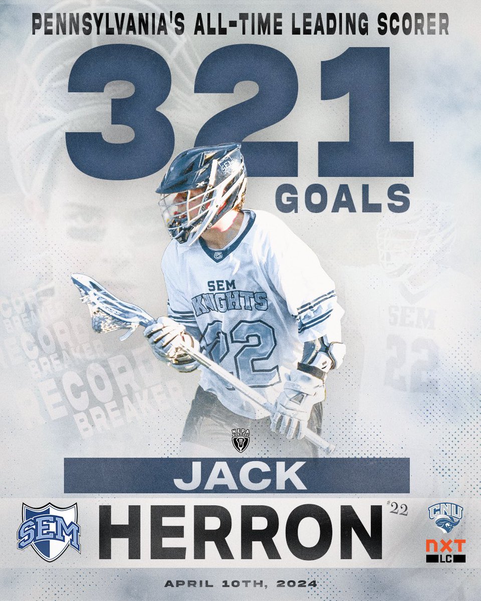 🚨 STATE RECORD BROKEN 🚨 Congratulations to Jack Herron ‘24 of @WyoSemAthletics who made history today, smashing the Pennsylvania All-Time Record for Most Career Goals‼️ His fifth goal tonight propeled him to a total of 321, surpassing the previous record of 320 set in 2019.