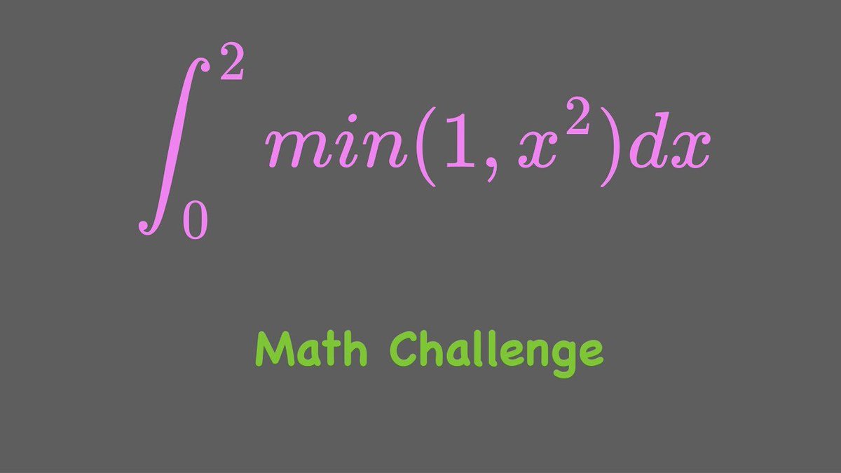 Math Challenge | Evaluate Definite Integral With Min Function 
#mathchallenge #definiteintegrals #evaluate
youtu.be/uqv79do2KsQ?si… via @YouTube @Apple @GoodnotesApp