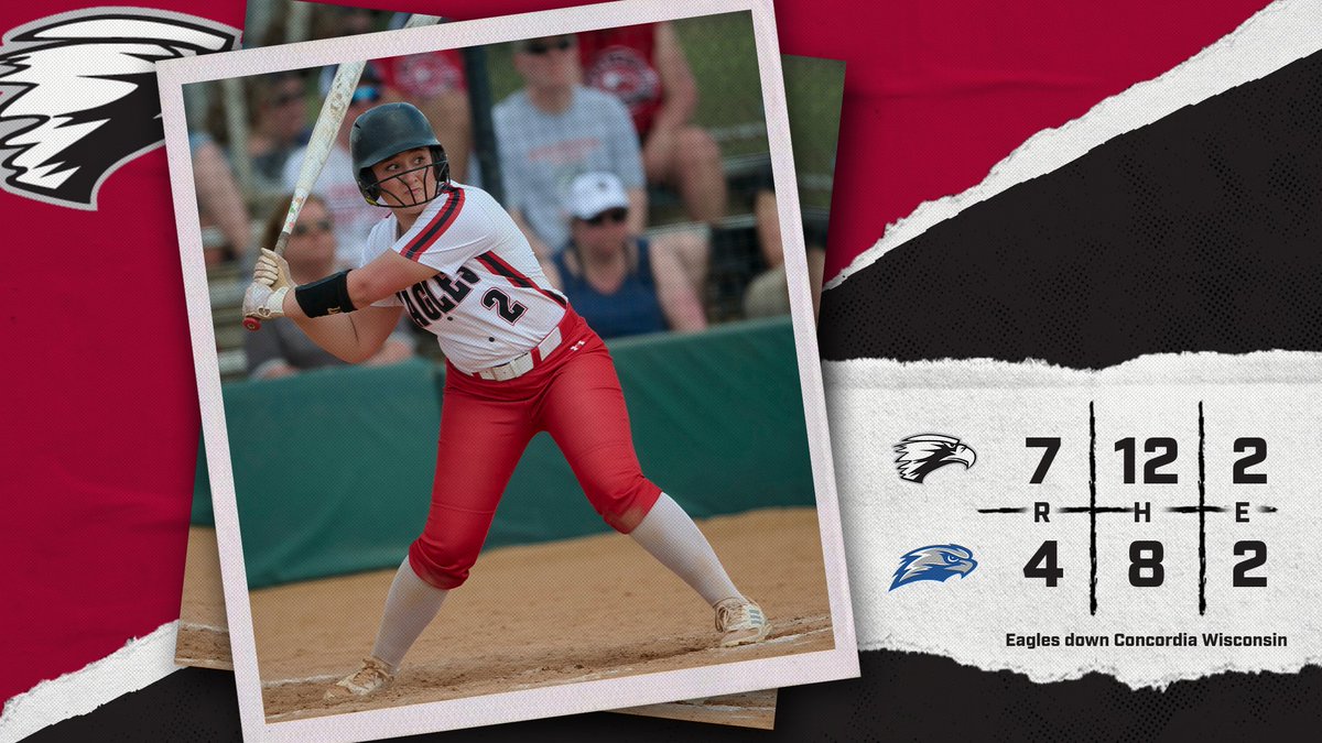 edgewoodeagles's tweet photo. Softball takes down Concordia Wisconsin 7-4 in game one! @SbEdgewood 

🦅 @maurer_alyse 3-for-3, 2 R, RBI, HR
🦅 @nataliefieldss 2-for-4, R, RBI
🦅 @Olivia_Hebert4 HR
🦅 @GraceOtt9 2-for-4, 2 RBI
🦅 @DuffTatum complete game victory, 3K https://t.co/0Aa888sXSH