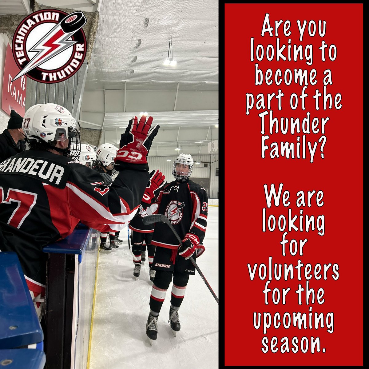 Interested in helping out the team this upcoming season? We need volunteers!! Please email airdriethunder@shaw.ca if you are looking to become a part of the family 🌩️🌩️ #airdriethunder