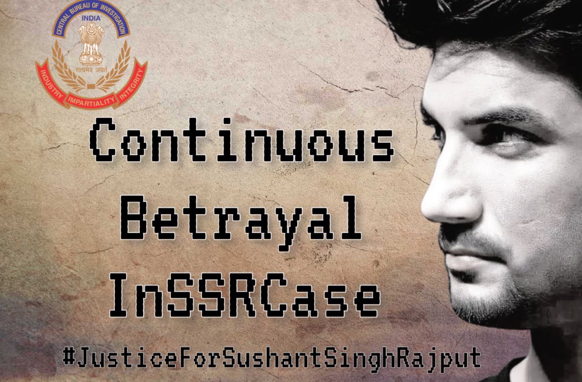 Continuous Betrayal InSSRCase Everyone around Sushant betrayed him. While alive & after he was murdered! Continuing till today @itsSSR @DgpKarnataka @Copsview @MLJ_GoI @arjunrammeghwalm @rashtrapatibhvn @SCJudgments @mieknathshinde @Dev_Fadnavis #JusticeForSushantSinghRajput𓃵