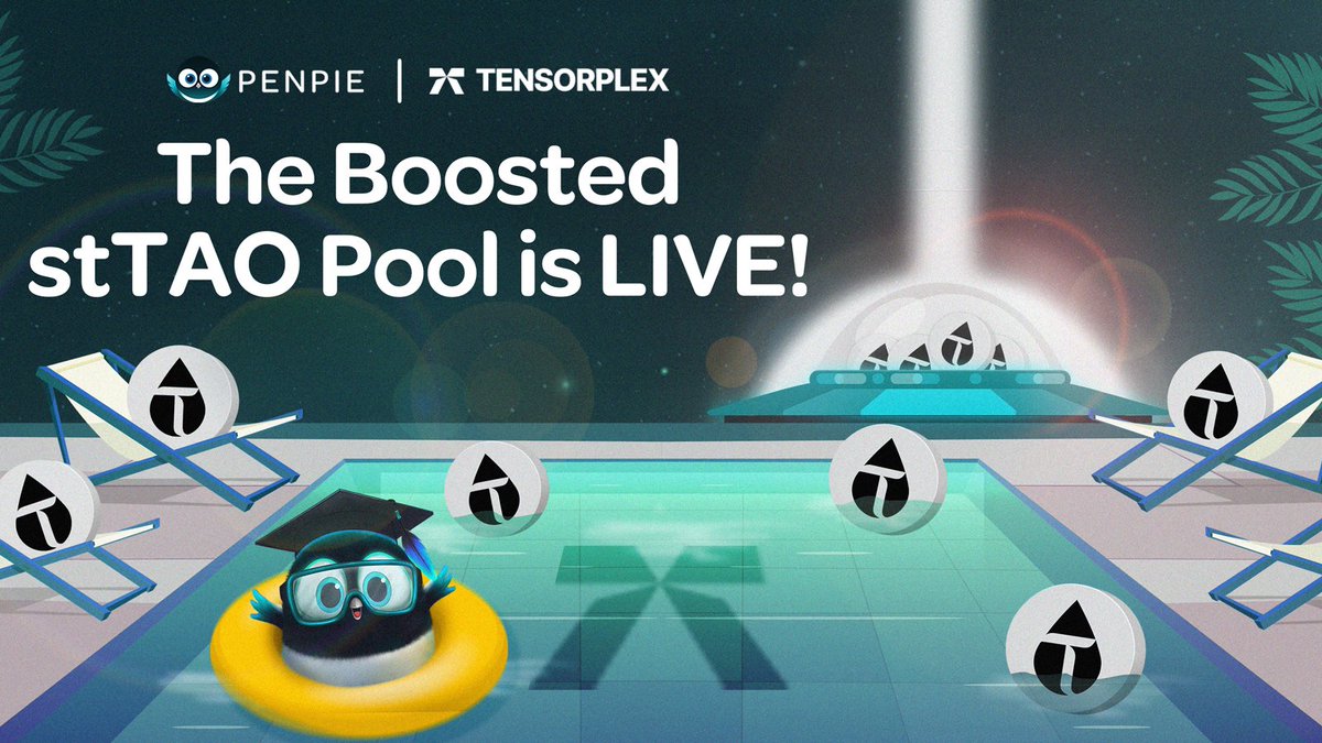 Dive into the latest pool on Penpie: @TensorplexLabs stTAO pool is Live!⚡️ Embrace the power of $stTAO, your passport to the TAO ecosystem's rewards, without the hassle of manual delegation.🌐 Deposit now for a seamless flow of boosted rewards! 🎉