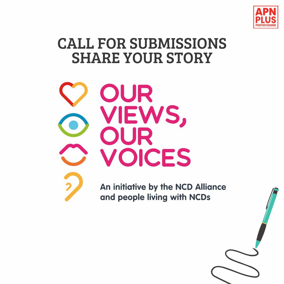 Living with HIV and noncommunicable diseases? Share your story with the @ncdalliance for a publication ahead of #AIDS2024. Your voice matters! Submit by May 25: tinyurl.com/OurViewsOurVoi… #HIVNCDIntegration #ShareYourStory #PositiveChange