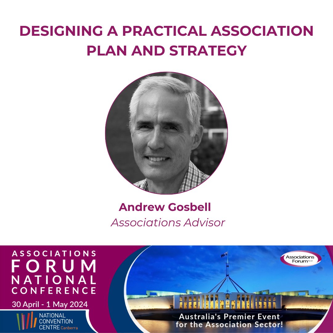 Learn from one of the best, Andrew Gosbell, as he guides you through the essential components of a strategic plan. 

Register here afnc.associations.net.au/register.html to discuss case studies and take part in this interactive workshop which will look at:  

#AFNC2024