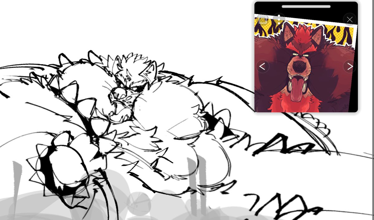 Drawing the big bad tanooki himself