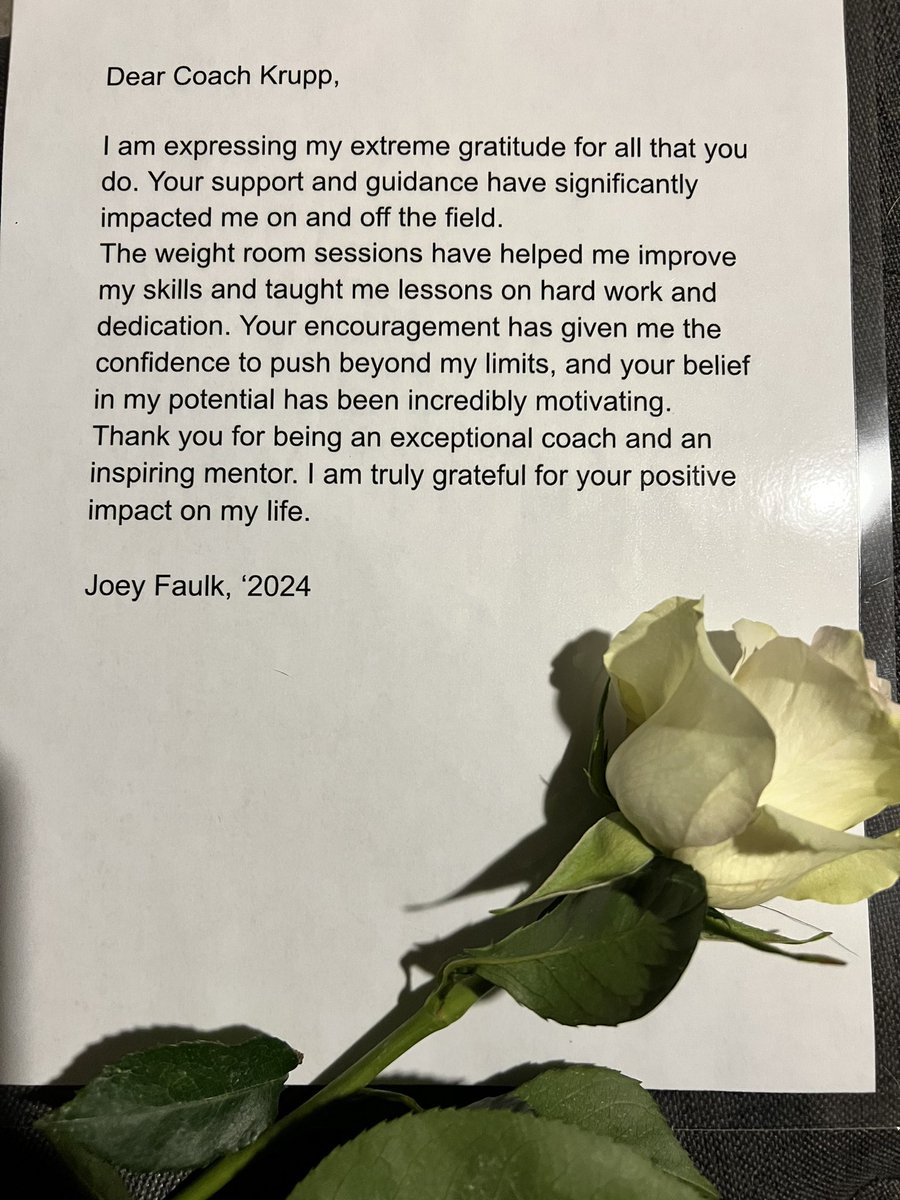 This means everything as a coach. 💜🥺 Thank you <a href="/joey_faulk/">Joey Faulk</a> for such kind words. And thank you to the softball program for recognizing so many great educators.  Letters like this is what keeps me loving my job. Making a difference is a blessing.  <a href="/DentonISDSports/">Denton ISD Athletics</a> <a href="/dhsbroncosb/">Denton High Softball</a>